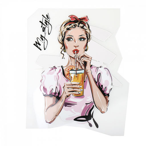 Термотрансфер арт.TBY.1215 Девушка 11х15см, уп.10шт