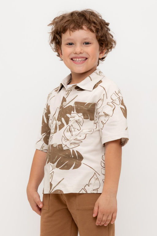 КР 302731/бежевый,тропики к556 рубашка для мал - Crockid фото 5