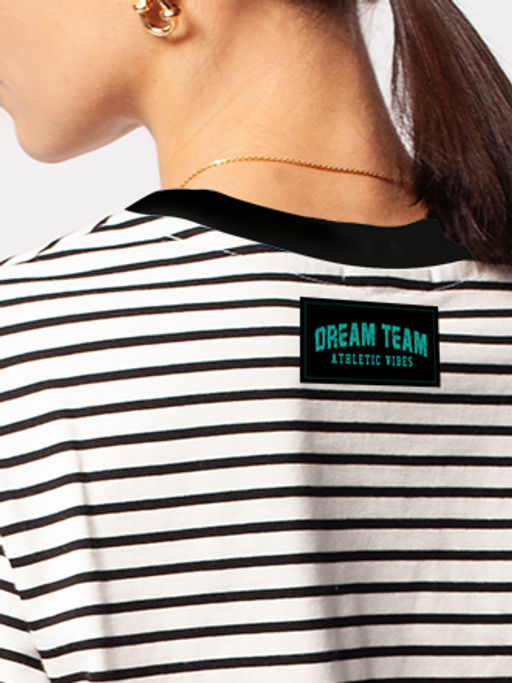 VILATTE / Футболка из эластичного хлопка с принтом-нашивкой  фото 4