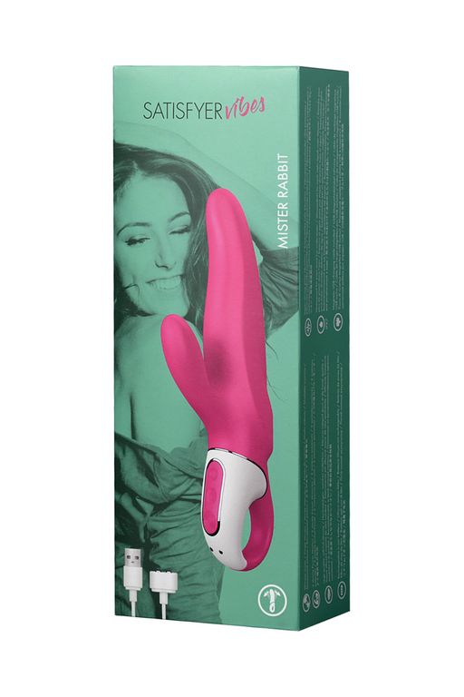 Нереалистичный вибратор Satisfyer Vibes Mr. Rabbit, силикон, красный, 22,1 см.  фото 16