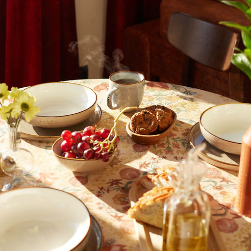 Скатерть Этель Floral pattern, d=219 см с ГМВО, 100% хлопок, саржа 190 г/м?