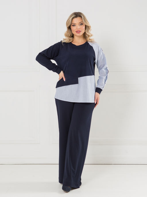 Блузка 1444 темно-синий - Novita фото 8