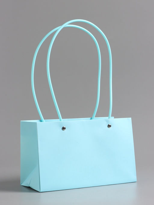 Цена за 10 шт. Сумка переноска для цветов, влагостойкая, тиффани, 22×10.5×13.5 см