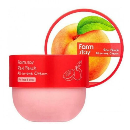 Крем для лица и тела многофункциональный с экстрактом персика FARMSTAY Real Peach All-In-One Cream, 300ml