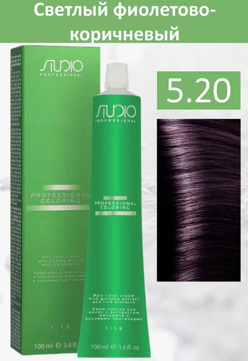 S 5.20 светлый фиолетово-коричневый, крем-краска для волос с экстрактом женьшеня и рисовыми протеинами, 100 мл