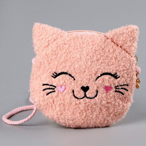 Сумка детская мягкая «Котёнок», 15×13 см, розовая