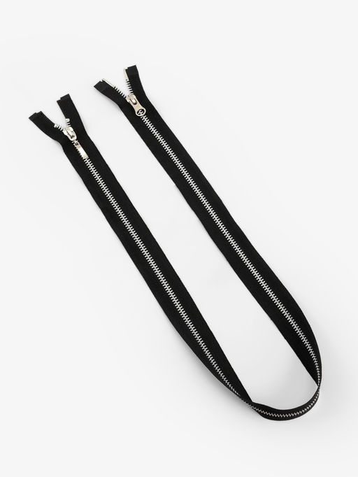 Цена за 10 шт. Молния металлическая, №5, 2 замка, разъёмная, замки автомат, 80 см, чёрный