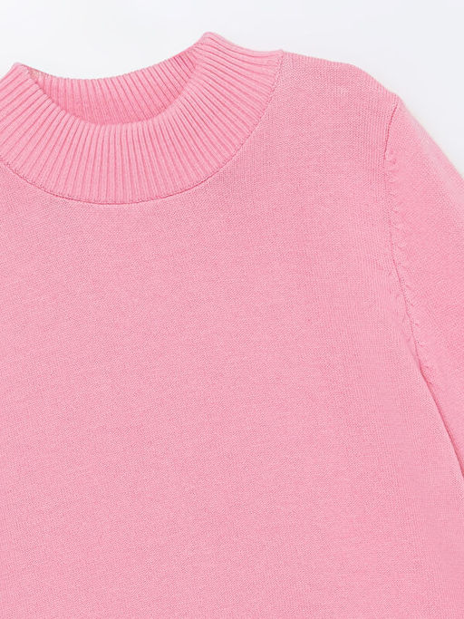 Dik Yaka Basic Uzun Kollu K?z ?ocuk Triko Kazak - Waikiki фото 2