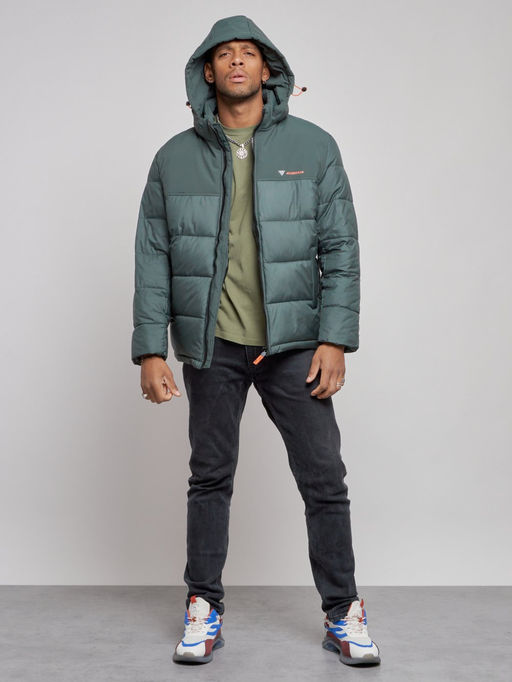Куртка мужская зимняя с капюшоном спортивная великан цвета хаки 8377Kh - Wonderrman фото 6