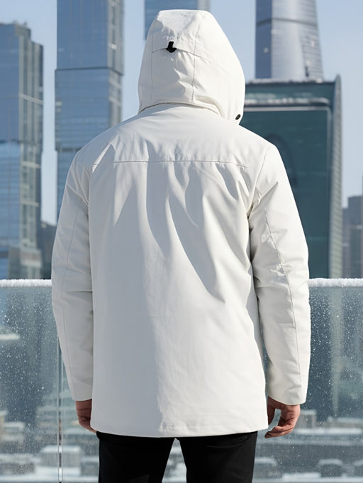 Горнолыжная куртка мужская зимняя белого цвета 2412Bl