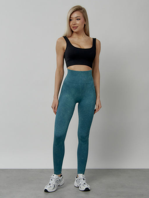 Легинсы для фитнеса женские бирюзового цвета 1001Br - Mtforce фото 16