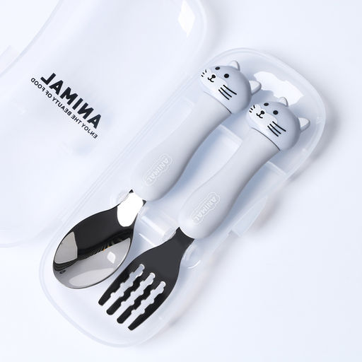 Набор детских столовых приборов в футляре Котята, вилка, ложка - Simaland фото 2