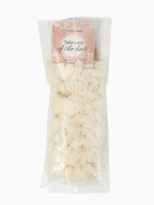 Цена за 6 шт. Резинки для волос «Каприс», набор 2 шт., 7 см, молочные