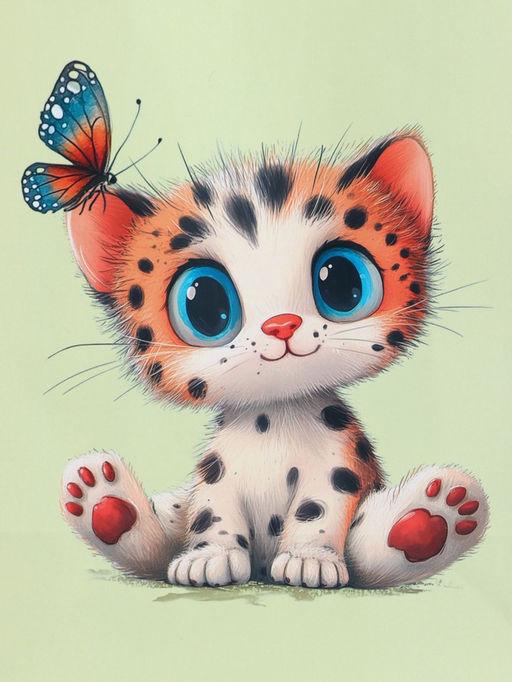 Пакет подарочный ламинированный «Маленький котенок», мятный - голубой, 18×22.3×10 см