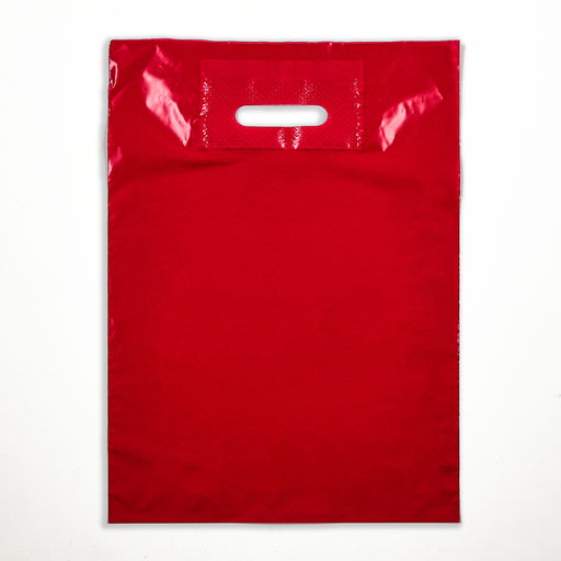 Цена за 50 шт. Пакет полиэтиленовый с вырубной усиленной ручкой, Фуксия 30×40 см, 50 мкм