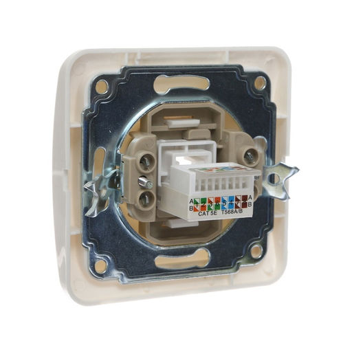 Розетка компьютерная Luazon Lighting «Орион», скрытая, IP20, одноместная, белая