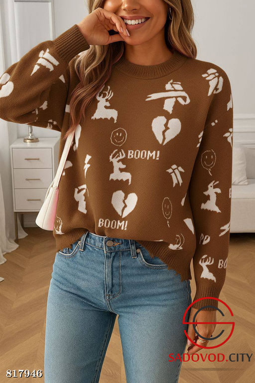 Свитер женский с рисунком - Bruno фото 3