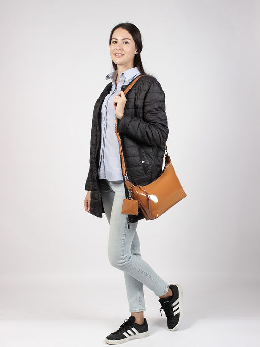 LACCOMA сумка P5845-рыжий натуральная кожа полиэстер  фото 2