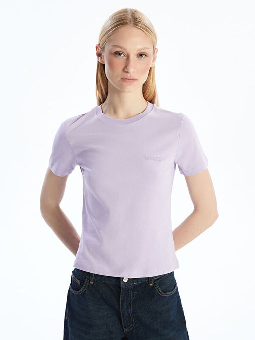 Bisiklet Yaka Nak??l? Kad?n Ti??rt