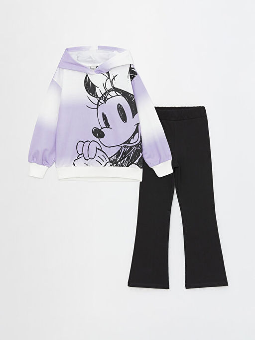 Minnie Mouse Bask?l? K?z ?ocuk Hoodie ve Tayt
