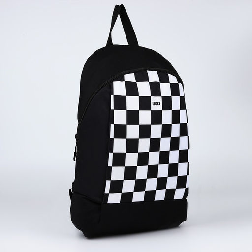 Рюкзак текстильный Lucky, 46х30х10 см, вертик карман, цвет чёрный - Nazamok фото 5