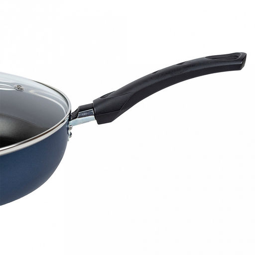 "Azure" Сотейник с антипригарным покрытием д26см "Сатин", h7см, s0,18см, стеклянная крышка (Россия)