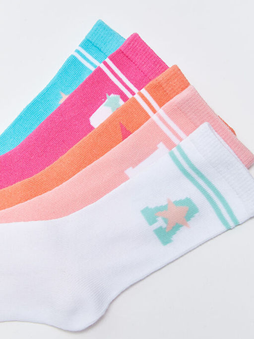 Desenli K?z ?ocuk Soket ?orap 5li - Waikiki фото 3