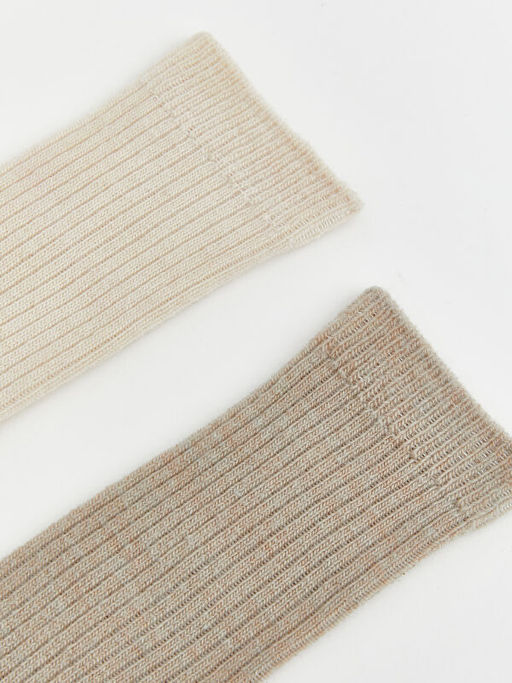 Fitilli Y?n Kar???ml? Kad?n Soket ?orap 2li