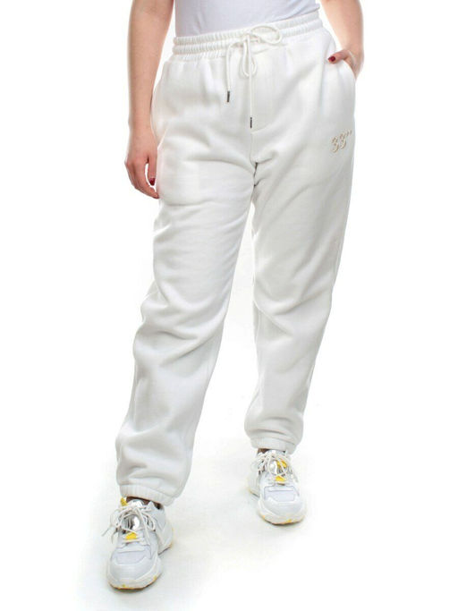 M039 WHITE Брюки спортивные женские на флисе (100% хлопок) 7986 - Fashion фото 7
