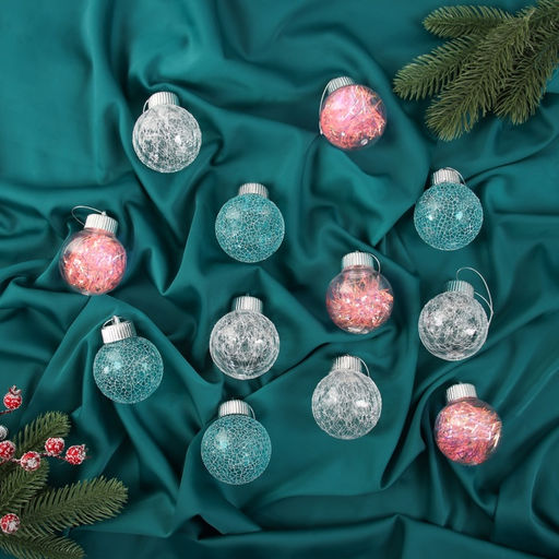 Ёлочные игрушки Калейдоскоп каприз, шары новогодние, d=6 см, набор 12 шт., МИКС - Зимнее волшебство фото 3