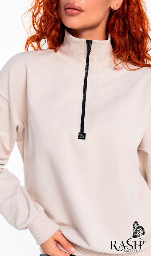 Свитшот на молнии "Аллегро" молочный Цвет:как на фото