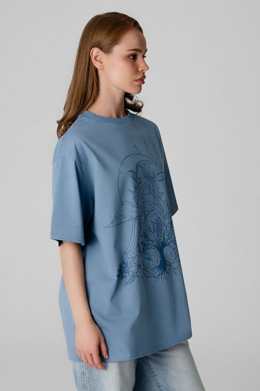 Арт. 3187 Футболка женская оверсайз 42-48 (4 шт) Цвет:серо-голубой - Калинка фото 11