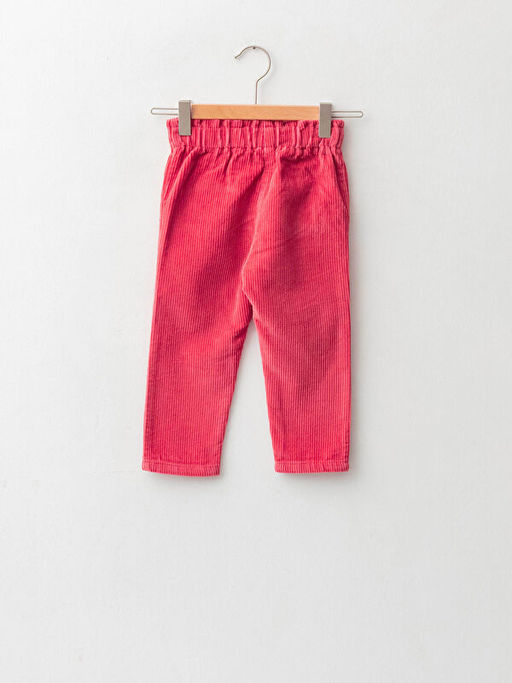 Paperbag Fit Beli Lastikli Basic Kadife K?z Bebek Pantolon - Waikiki фото 2