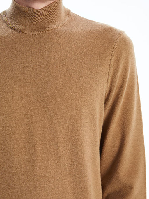 Yar?m Bal?k?? Yaka Uzun Kollu Erkek Triko Kazak