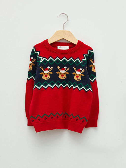 Bisiklet Yaka Uzun Kollu Y?lba?? Temal? Erkek Bebek Triko Kazak - Waikiki фото 2