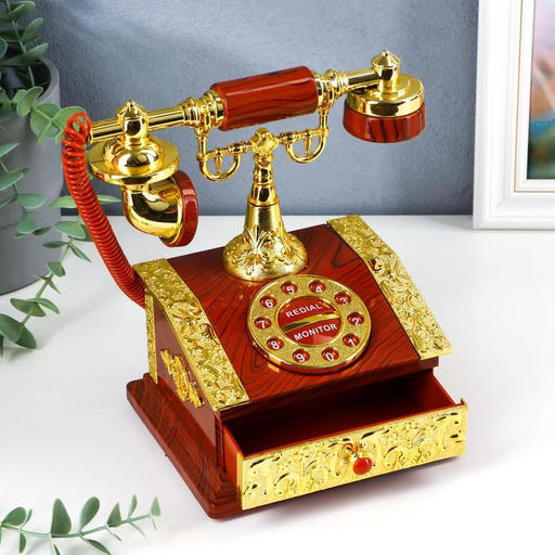 Шкатулка музыкальная механическая «Ретро телефон», пластик, 13×14.5×21 см