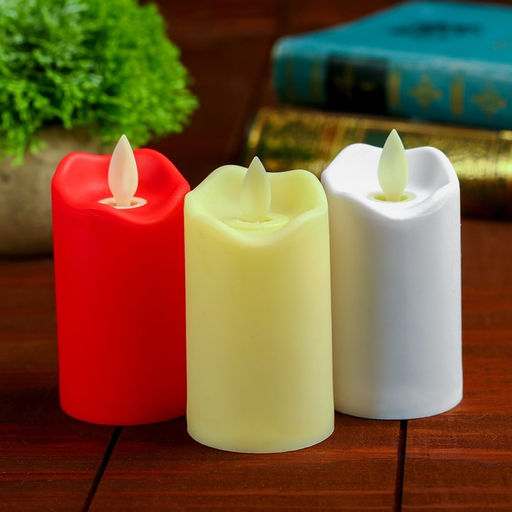 Цена за 12 шт. Свеча светодиодная Пламя, горит жёлтым, цвета МИКС - Simaland фото 2