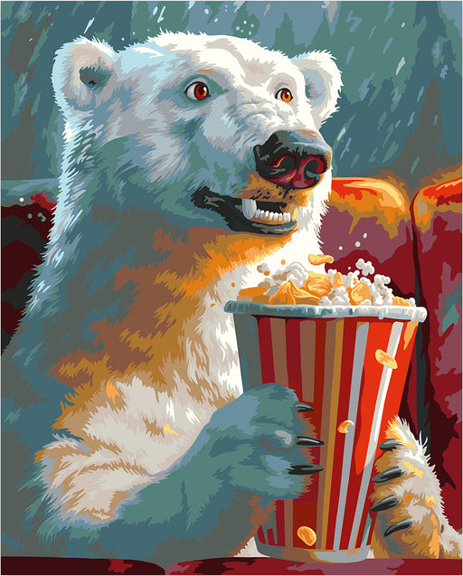 ФРЕЯ PNB/PL-335 Набор для раскрашивания по номерам 50 х 40 см Мишка в кино