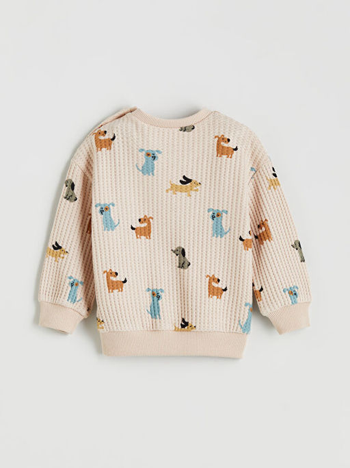 Bask?l? Erkek Bebek Sweatshirt ve E?ofman Alt 2li