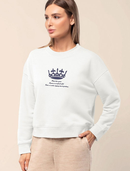 VILATTE / Свитшот из премиального футера трехнитки с авторским принтом