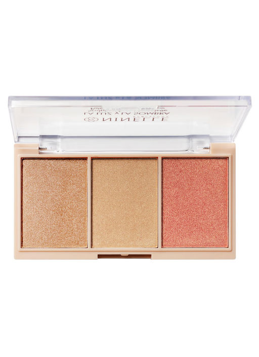 Ninelle Палетка для скульптурирования лица La Luz Y La Sombra, 505 хайлайтер и сияющие румяна  фото 3