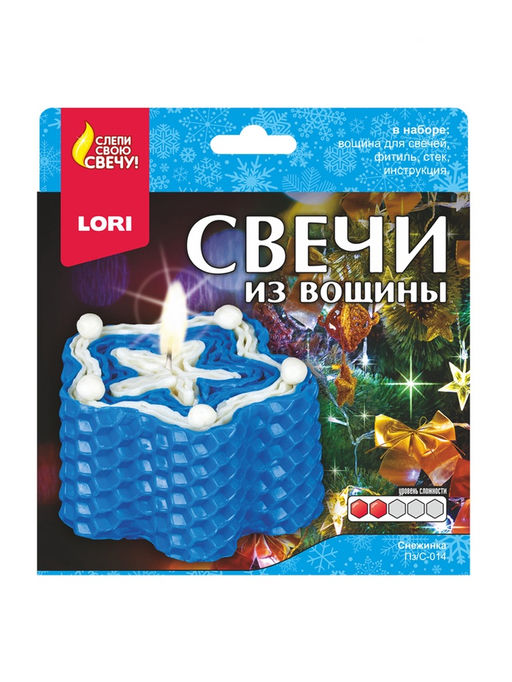 Свечи из вощины Снежинка, набор для творчества