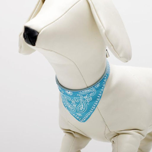 Ошейник с косынкой 32 х 1 см, ОШ 22-28, голубой - Пижон фото 4