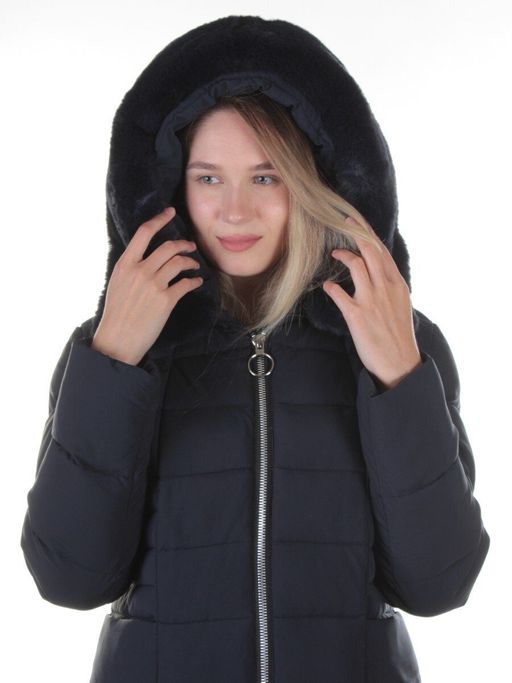 216 DK. BLUE Пальто женское зимнее Wisbeer