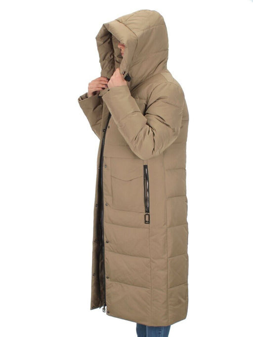 M-22120 DK. BEIGE Пальто женское зимнее (био-пух) - Фабричный китай фото 10