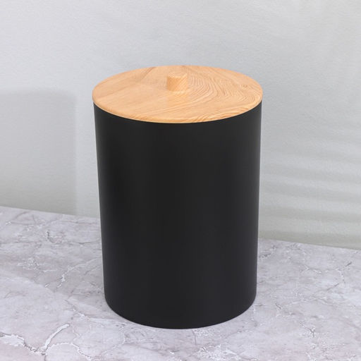 Набор для ванной комнаты BARONESS, 5 предметов, ведро для мусора, ёрш с подставкой, мыльница, дозатор, стакан, чёрный