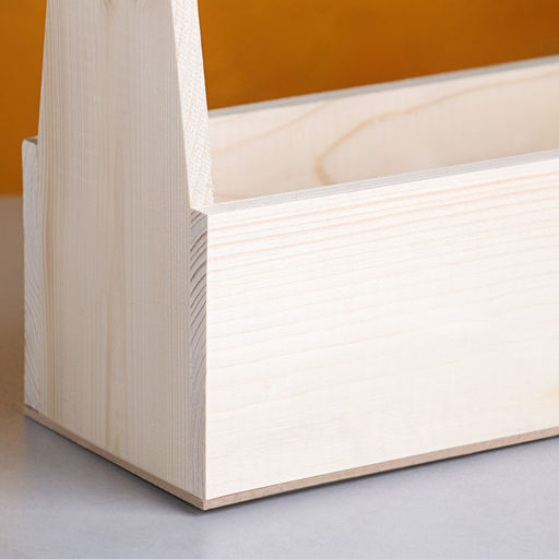 Кашпо деревянное 2711.59(30.5) см Таёжный костёр, с ручкой, натуральный - Дарим красиво фото 4