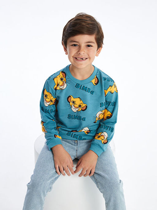 Bisiklet Yaka Uzun Kollu Bask?l? Erkek Bebek Sweatshirt - Waikiki фото 4