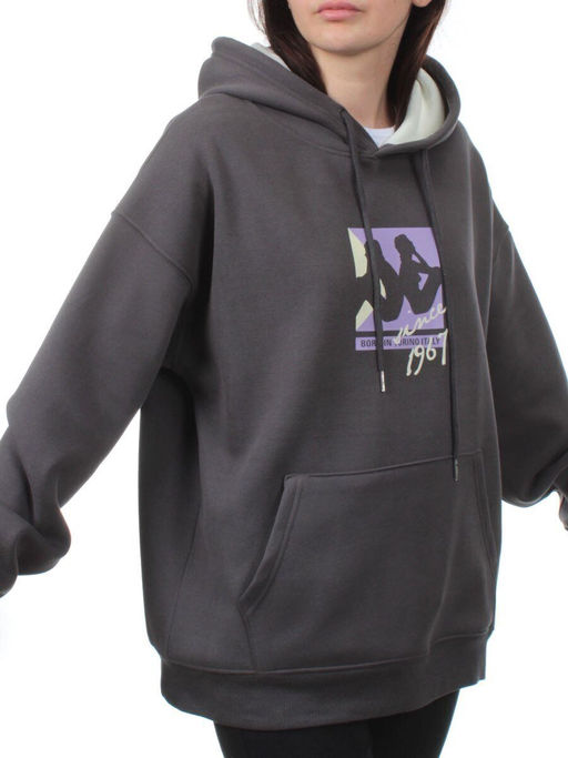 2310PG-19901 GRAY Толстовка женская (100% хлопок) - Fashion фото 2