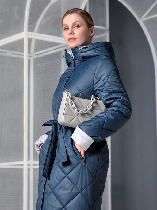 25312 Пальто дем. двустороннее синий/серый - Dizzyway фото 7